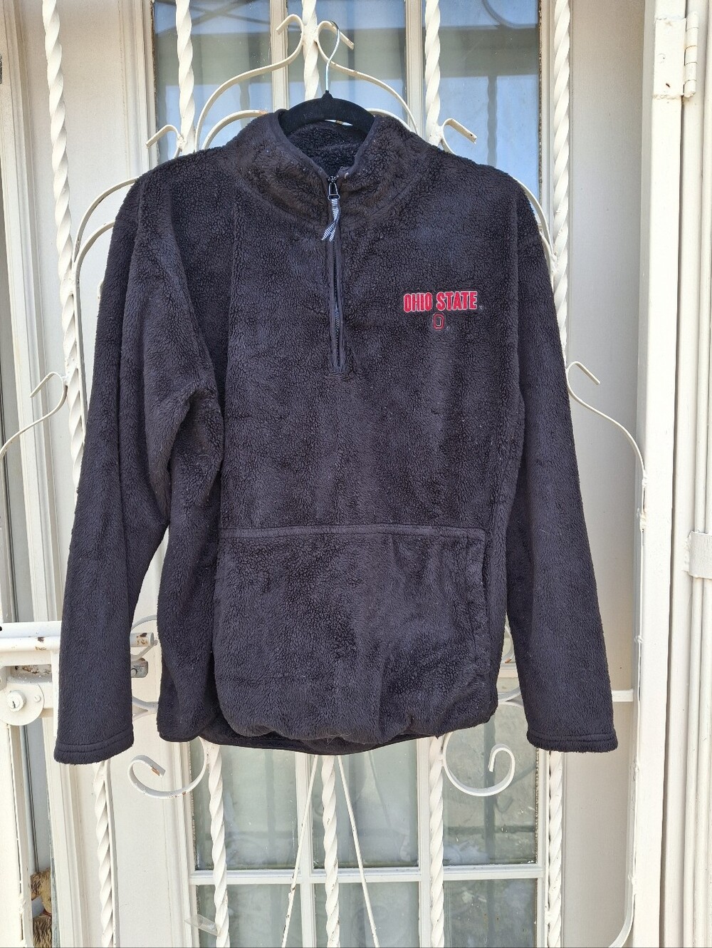 Vintage Y2K Ohio State Buckeyes Fleece Black Quarter Zip Pullover Size Medium - Picture 3 of 16